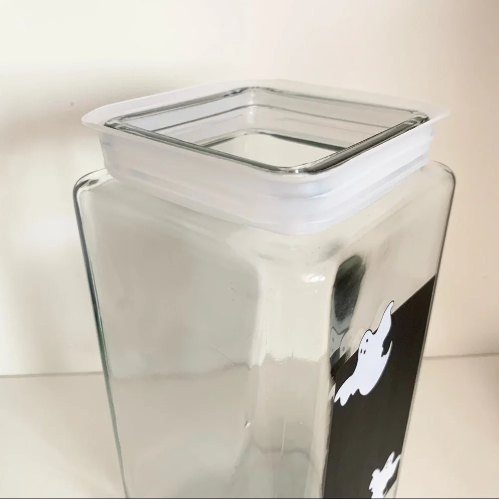 Glass jar with chalkboard ghost Halloween decor made in USA